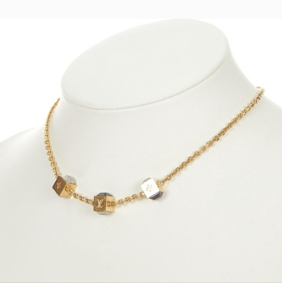 Louis Vuitton Goldtone Gamble Necklace/ w/COA - Picture 4 of 9